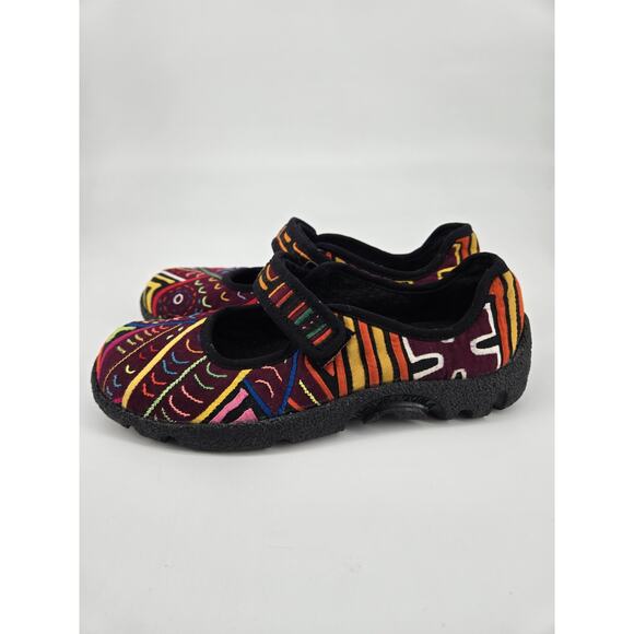Kuna Prints Molas Art Shoes Vegan Mary Jane Flat Handcrafted Sz 36 US 5.5 - Picture 2 of 9